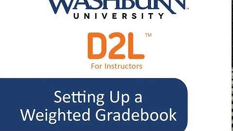 Desire2Learn Brightspace for Instructors: Setting Up a Weighted Gradebook