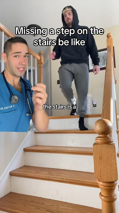 Doctor Reacts: falling down the stairs