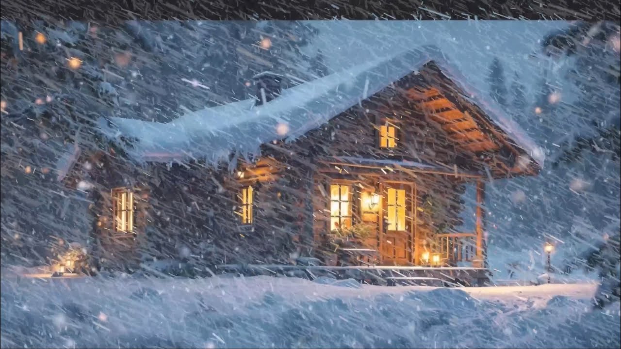 Cozy Cabin in a Snow Blizzard | Winter Storm Sounds for Deep Sleep ...