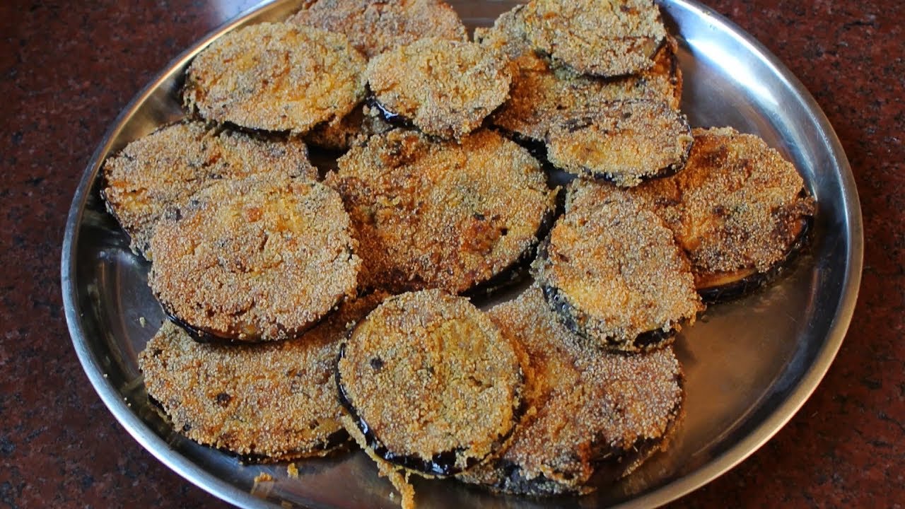 Crispy Brinjal (Eggplant) Fry Recipe Baingan Rava Fry Begun Bhaja