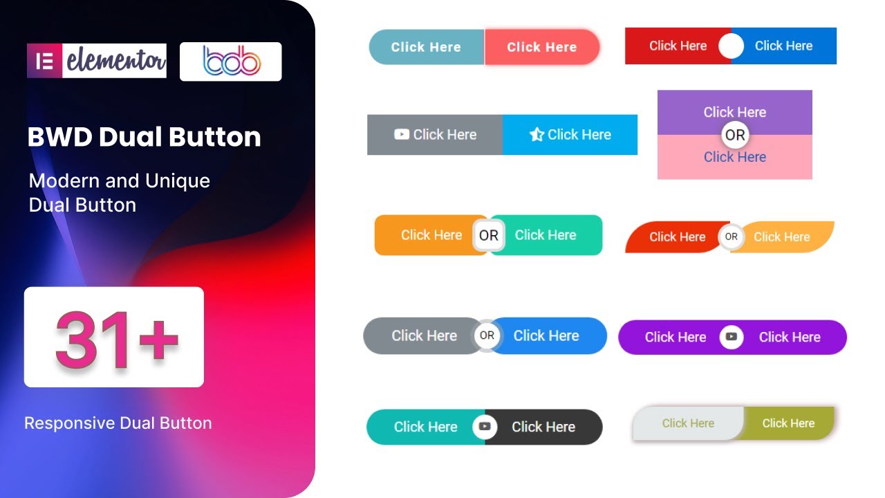 BWD Dual Button for elementor plugin's tutorial - YouTube