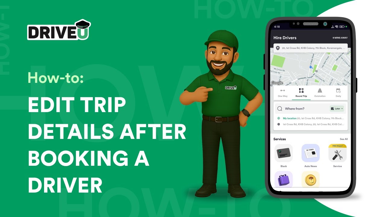 How-to: Edit trip details after booking driver | Tutorial | DriveU ...