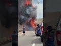 Shocking Moment Car Explodes, Triggering a 30-Acre Wildfire #shorts