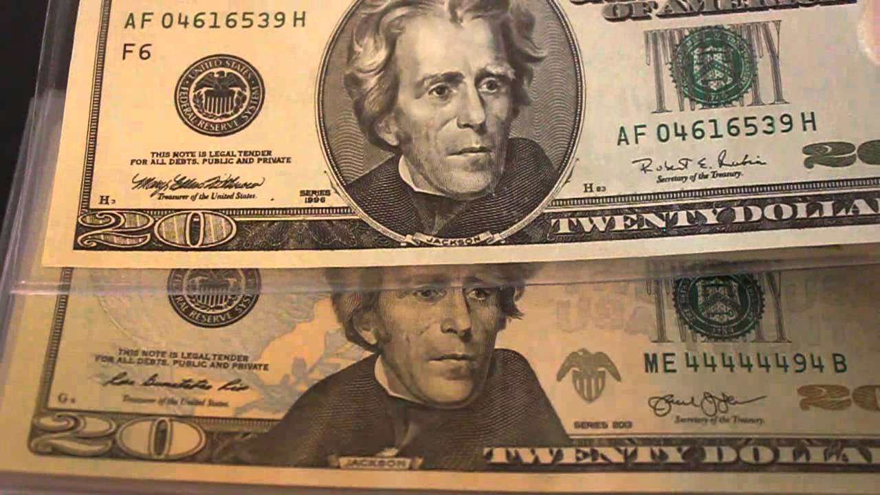 what makes a 20 dollar bill serial number value