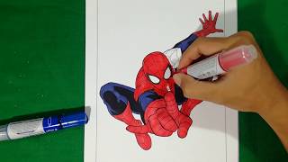 Ultimate SPIDERMAN Jump and Shoot Web Coloring Pages SAILANY Coloring Kids
