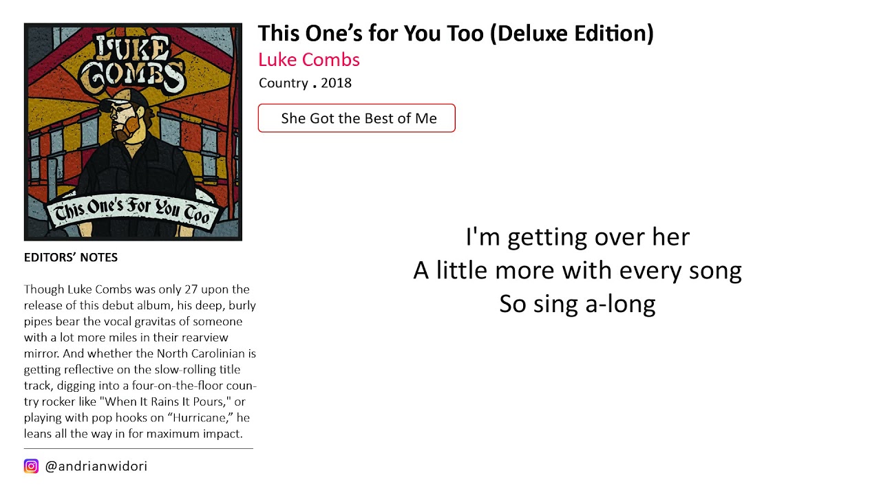 Luke Combs She Got The Best Of Me Lyric Youtube Luke combs:she got the best of me. youtube