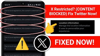 Fix Due to local regulations this content is restricted on X | Due to local regulations X Fixed