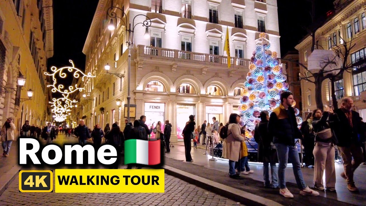 Rome Walk 🇮🇹 Beautiful Shops & Streets | Spanish Steps to Piazza del Popolo