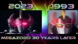 Mighty Morphin Power Rangers Megazord 1993 and 2023