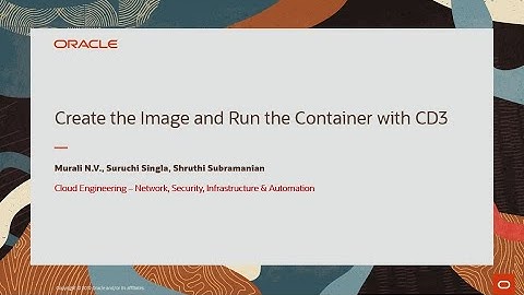 Part-3b How to create the image and run the container with CD3