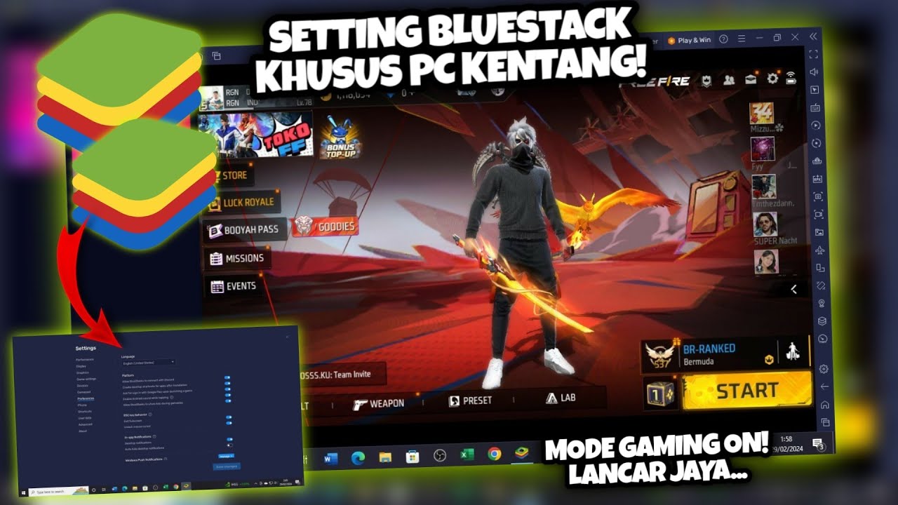CARA SETTING BLUESTACK DI PC KENTANG AGAR TIDAK LAG