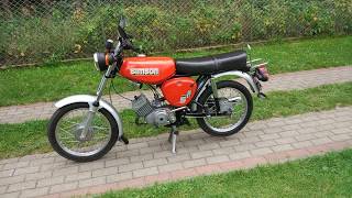 Simson s51 DDR 1988 |hand start & sound|