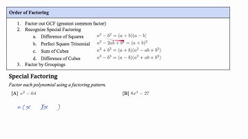 Alg2 6.4 Factoring Polynomials
