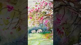 Blossom spring, original watercolor painting #sakura #springart #japansakura #watercolor #art