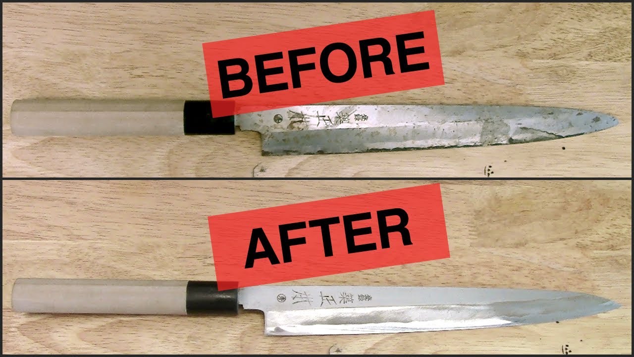 Heavily Used Knife vs Rust Eraser Japanese Sabitori Usage and