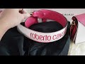 ROBERTO CAVALLI UNBOXING | PINK AND WHITE POCHETTE WITH STATEMENT STRAP