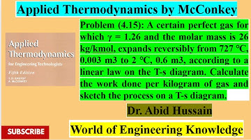 Calculate the work done per kilogram of gas (|Problem 4.15| Applied Thermodynamics by McConkey