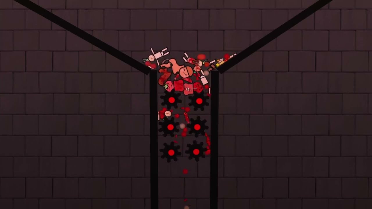 Ragdolls fall into a Shredder (🩸Pure Gore🩸)