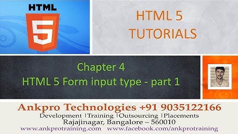 HTML 5 - Chapter 4 - HTML 5 Form input types color,  week, datetime, number- part 1