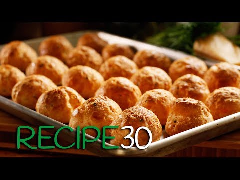 French Cheese Puffs or Gougeres,  with chives and two cheeses