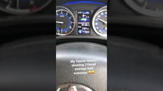 Toyota Glanza showing 31kmpl average fuel ⛽️ economy