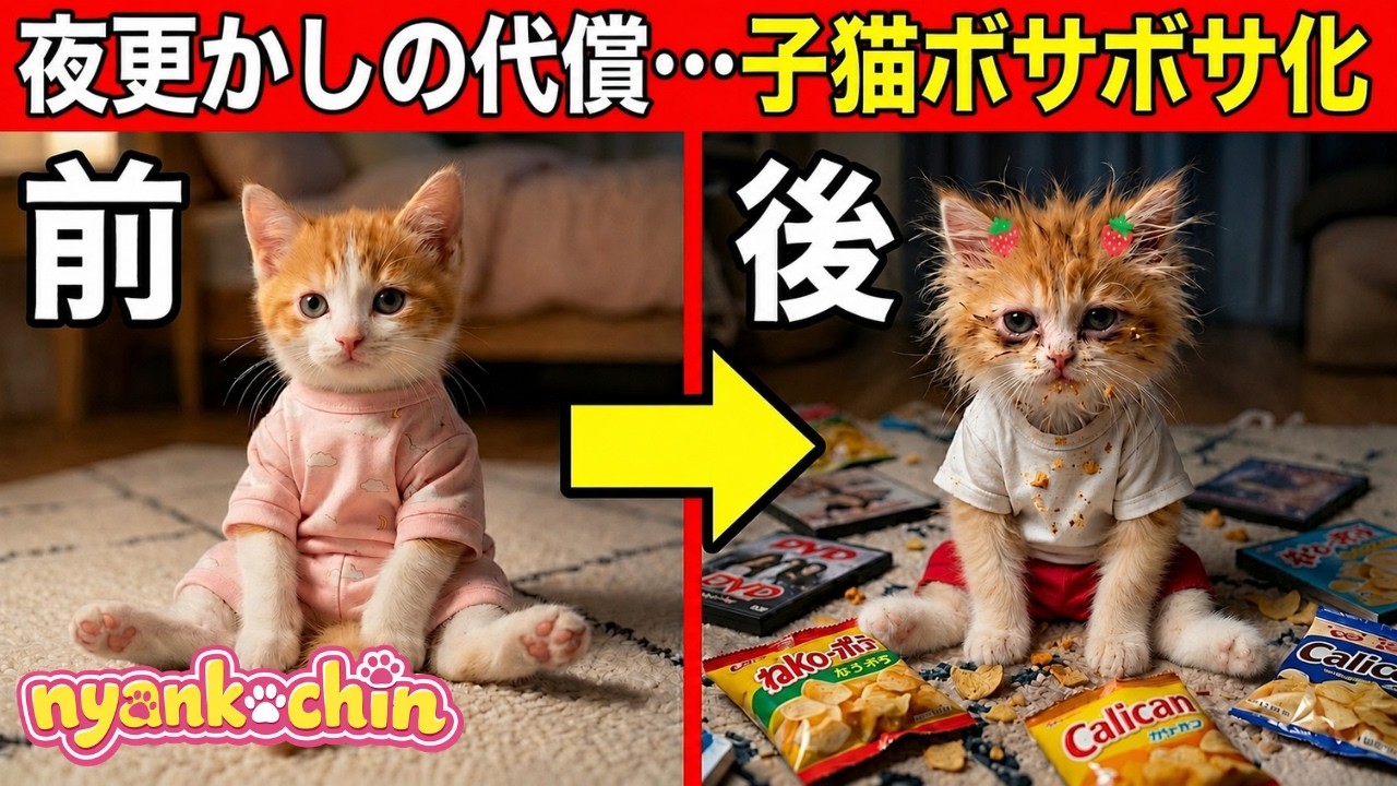 深夜の沼】欲望に負けてDVDをイッキ見した子猫の末路。AI猫にゃんこ
