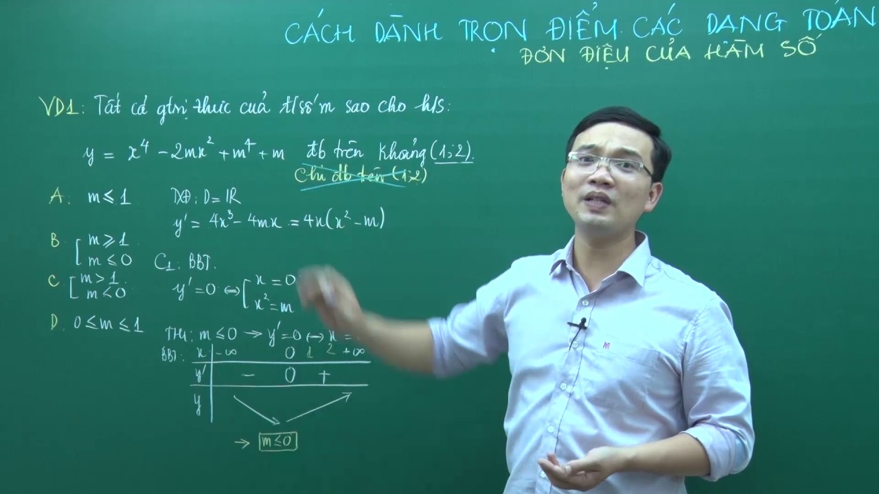 Các Dạng toán về tính đơn điệu của hàm số (P5) - Lớp 12 - Thầy Lưu Huy Thưởng - Giải pháp PEN 2018