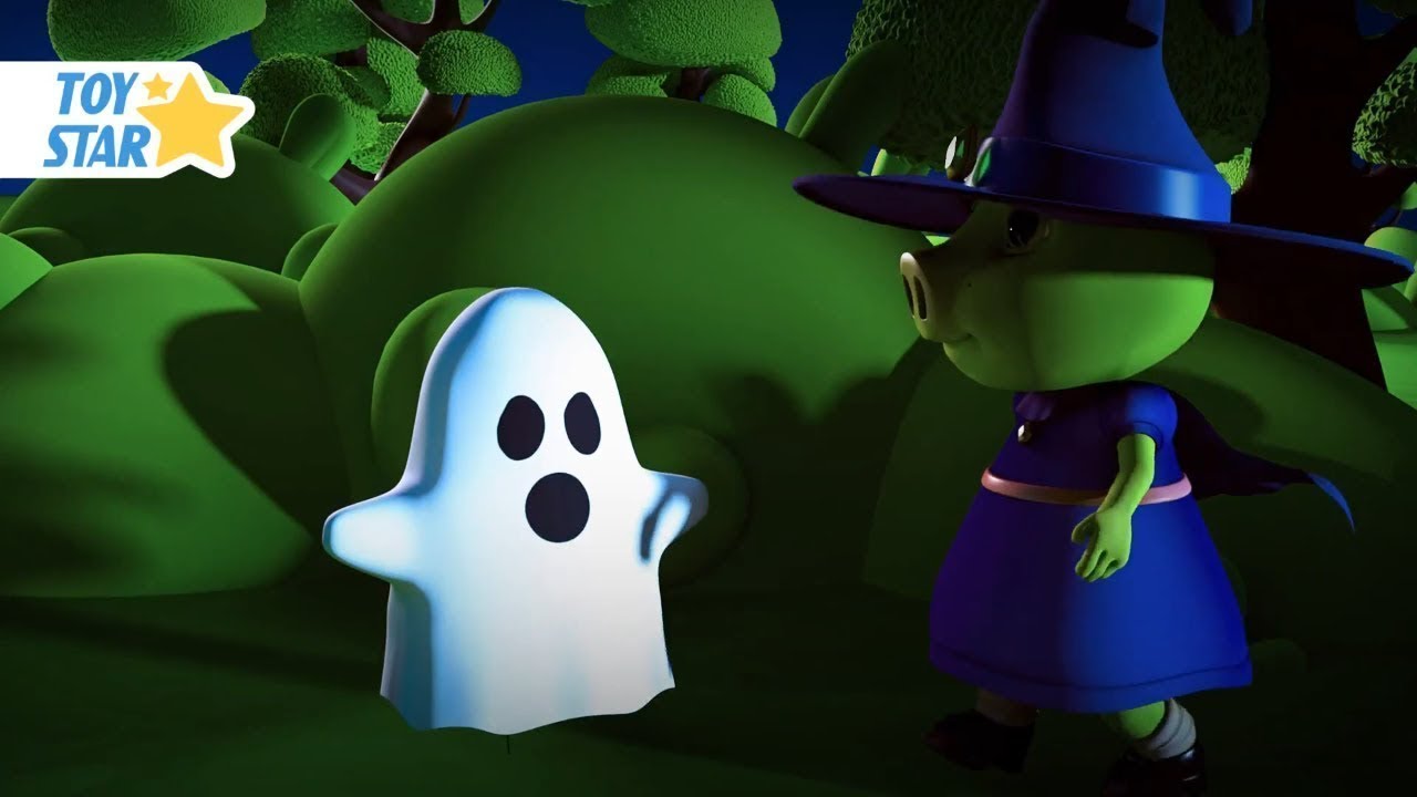 Witch's Little Ghost Going to Scare Dolly and Friends | Funny Cartoon Kids | Short Dark Stories