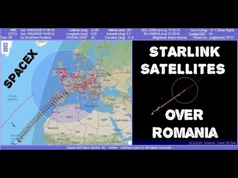 Starlink ������️ 5G satellites at 550 km above Romania - Prahova Valley - YouTube