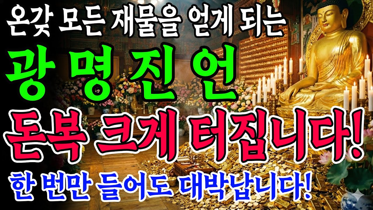 온갖 모든 재물을 얻게 되는 광명진언ㅣ돈복 크게 터집니다!ㅣ한 번만 들으면 대박납니다!
