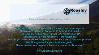 Rooshiy Solutions is a reliable source of IT professionals