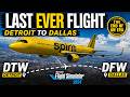 Spirit Airlines' LAST EVER FLIGHT! Detroit to Dallas on the Airbus A321 | 4K