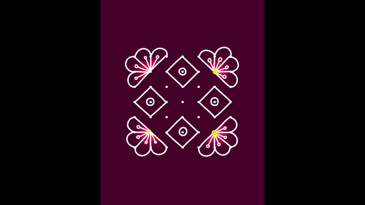 simple daily rangoli designs. 7 dots muggulu. easy mandala art drawing