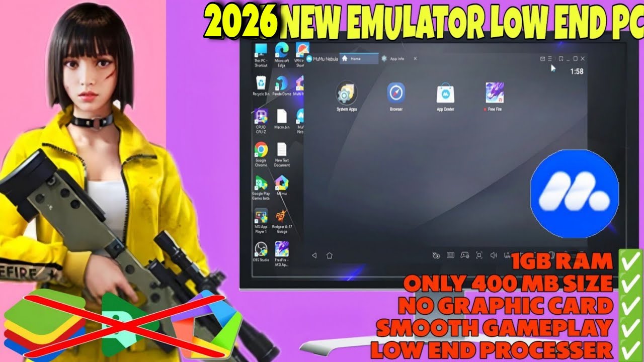 Best Emulator For Low end pc 1Gb ram | Free Fire Pc Me Kaise Khele 2025 