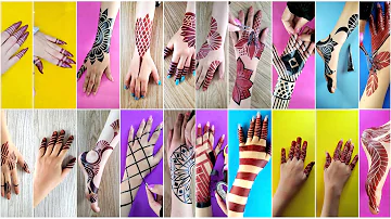 أجمل مجموعة تصاميم حناء جديدة بالشريط اللاصق😍استكرات/New collection of hands stripes melody designs