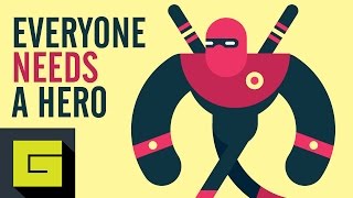 Speed Drawing Geometric Flat Character in Illustrator, Hero, Gigantic