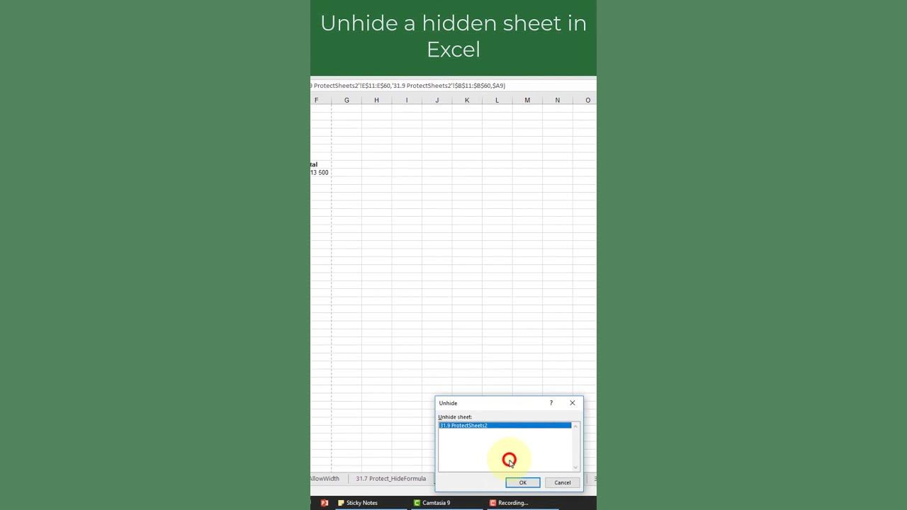 Unhide a hidden sheet in excel youtube