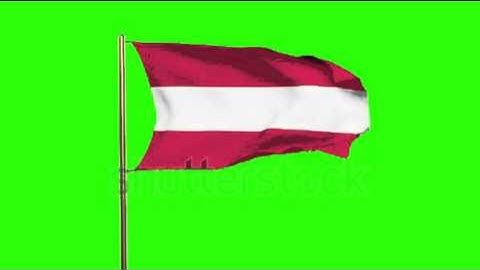 Austria flag waving in the wind. Green screen, alpha matte. Loopable animation Stock video by