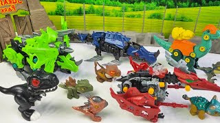 Let's Review dinosaurs Robot Mozasaur, Triceratop, stegosaur, parasaurolopus, Velociraptor, T-Rex 17