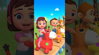 Baby Giraffe Jumping Toy Fun! 😍 #Shorts Educational