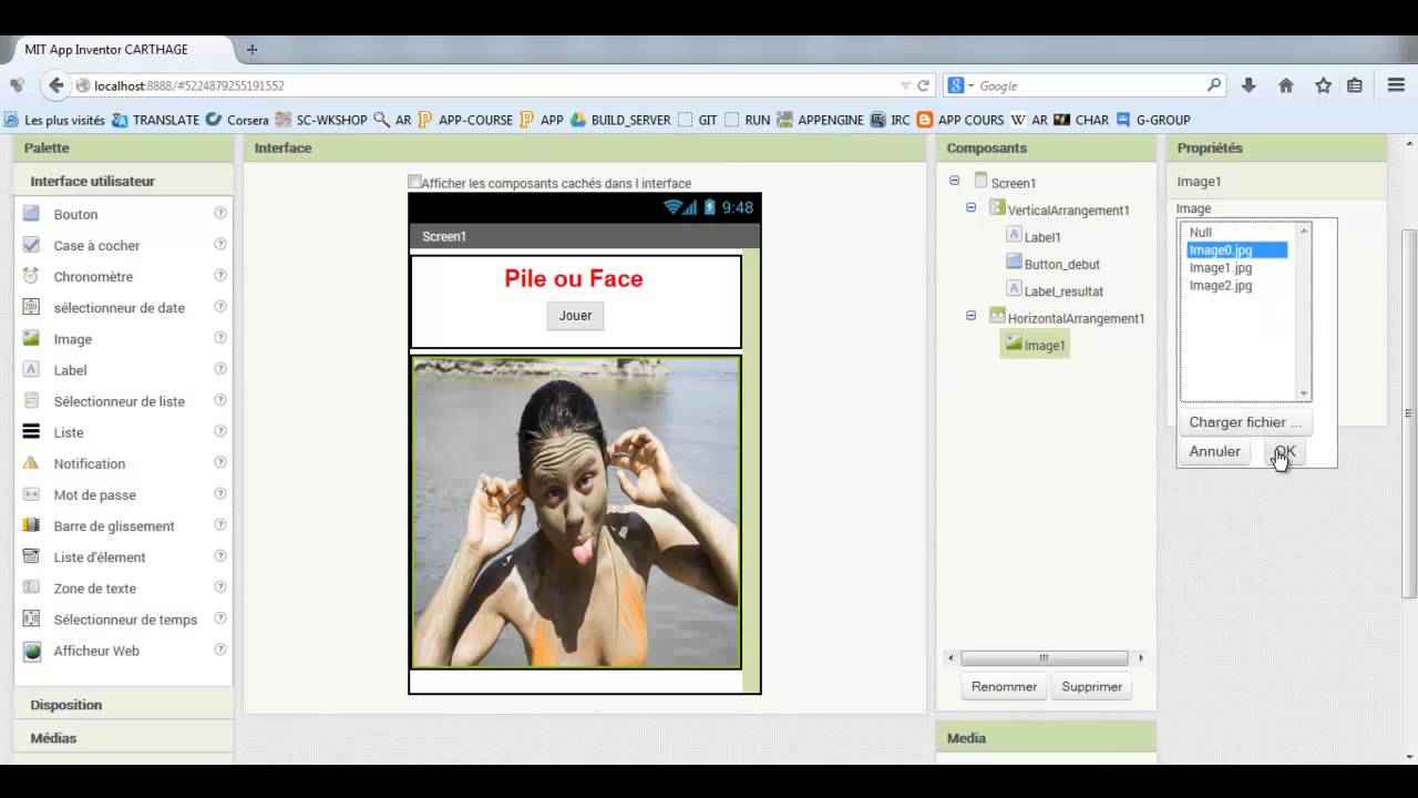 6 minutes App Inventor Leçon 2: Pile ou Face?