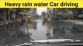 Heavy rain water crossing swift Dzire😳 || Rain water || Offroading Swift Dzire kirari 70feet Road ||