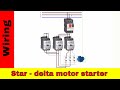 Wiring star-delta motor starter. Power and control circuit.