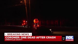 1 dead after crash in Greenville County, coroner’s office says