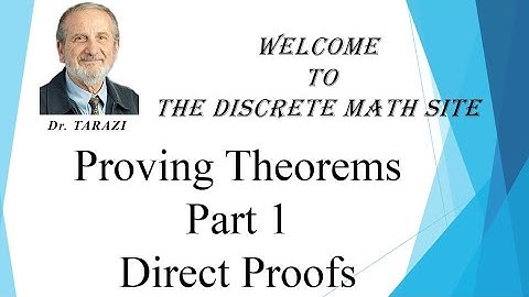Proving Theorems Part 1 Direct Proofs