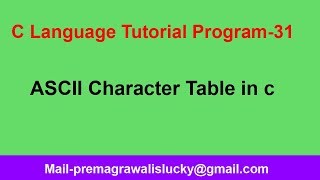 Celebrity Program to Find ASCII Value of a character in c | Program-31 c programming tutorial Profile