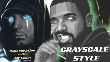 MEMBUAT VECTOR PORTRAIT GRAYSCALE STYLE ( Collaboration W/ Awvexel )
