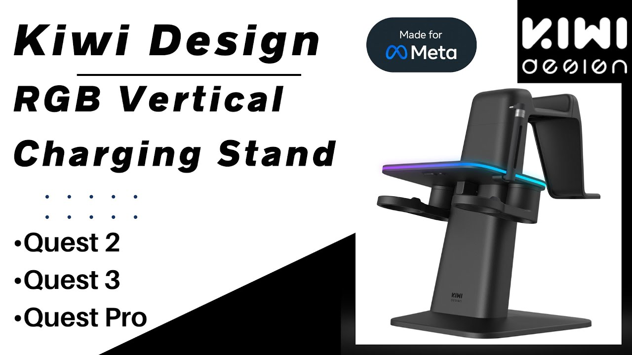 Kiwi Design RGB Charging Stand For Quest 2, Quest 3, and Quest Pro