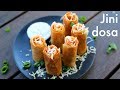 jini dosa recipe | जीनी रोल ढोसा |  mumbai food jini dosa | jini roll dosa