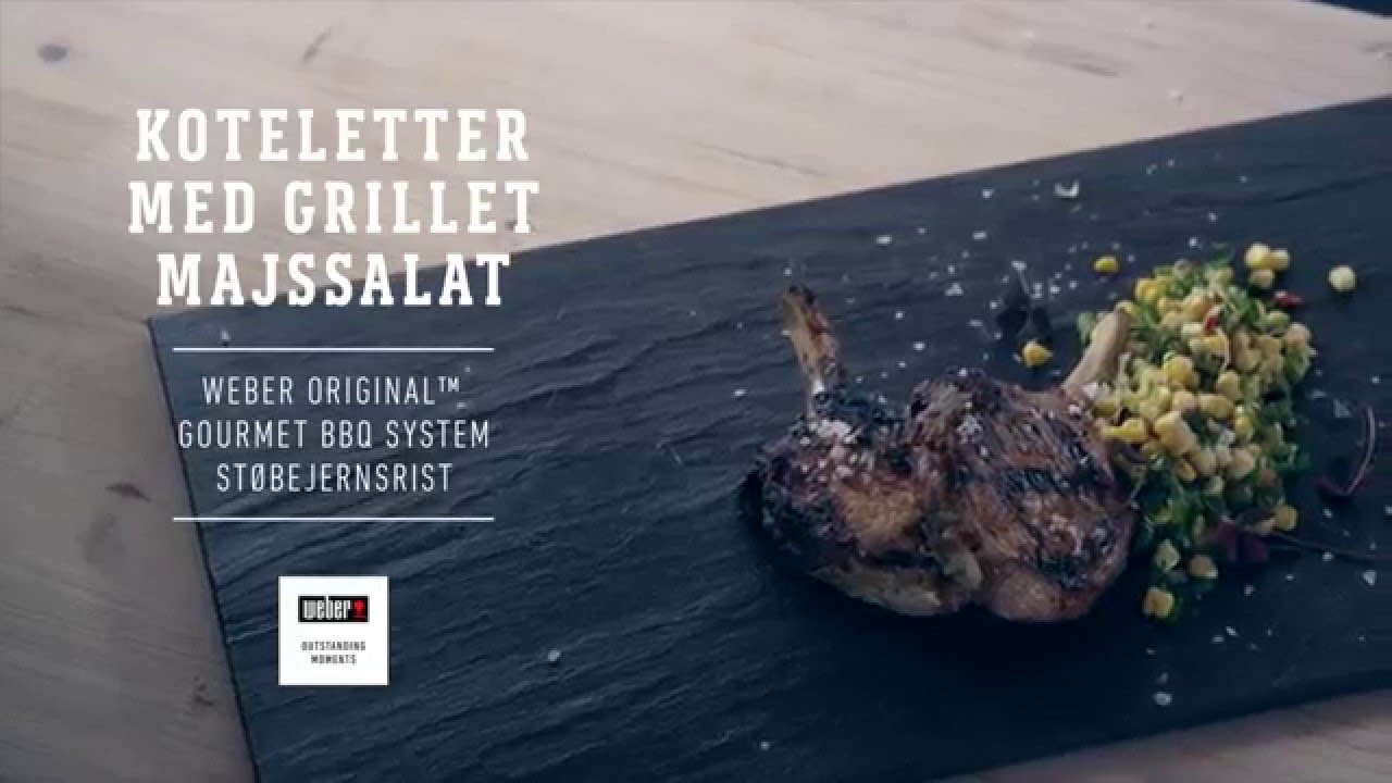 Koteletter med grillet majssalat på Webers GBS® støbejernsrist, Webers grillopskrifter